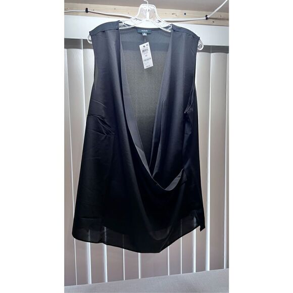 ALFANI BLACK SLEEVELESS WRAP BLOUSE WOMENS SIZE 3XL NEW P1-63 - Picture 4 of 11